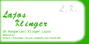 lajos klinger business card